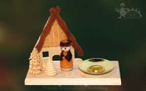 Kerzenhalter zum Basteln, Figur mit Haus, 1 Tülle